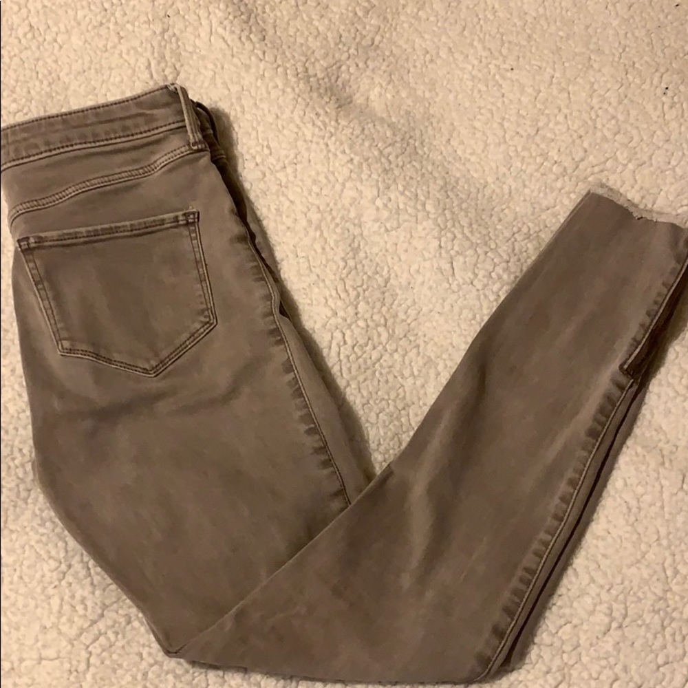 Gray Abercrombie High Rise Skinny Jeans